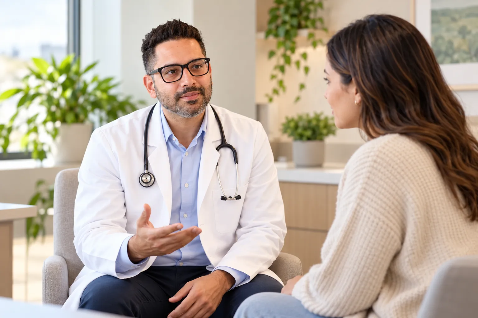 Doctor and Patient Discuss Pregnancy Goals